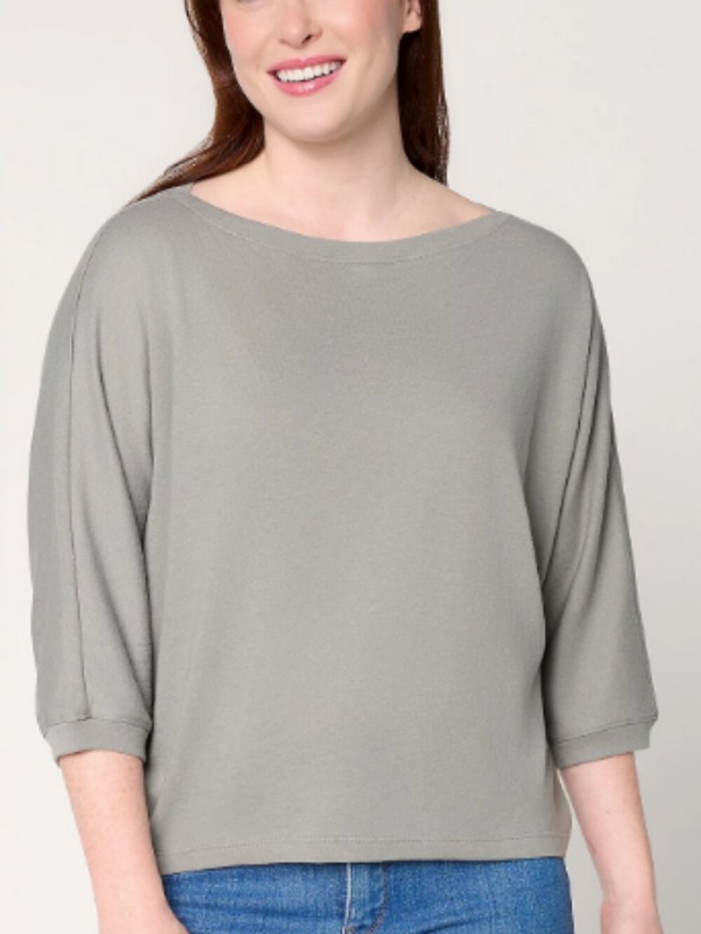 Barefoot Dreams Malibu Collection Slub Jersey  Dolman Tee, Sz M defect